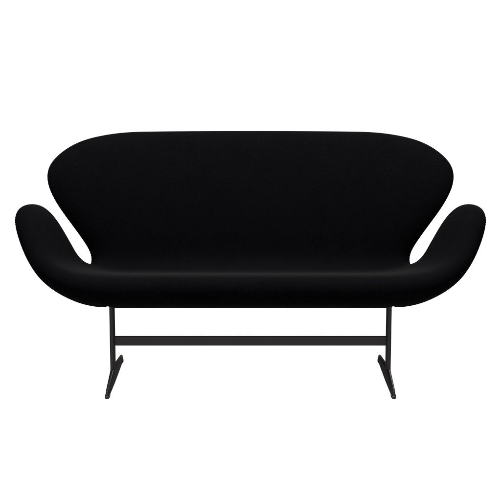 Fritz Hansen Swan Sofa 2 -zits, warm grafiet/comfort zwart (00050)