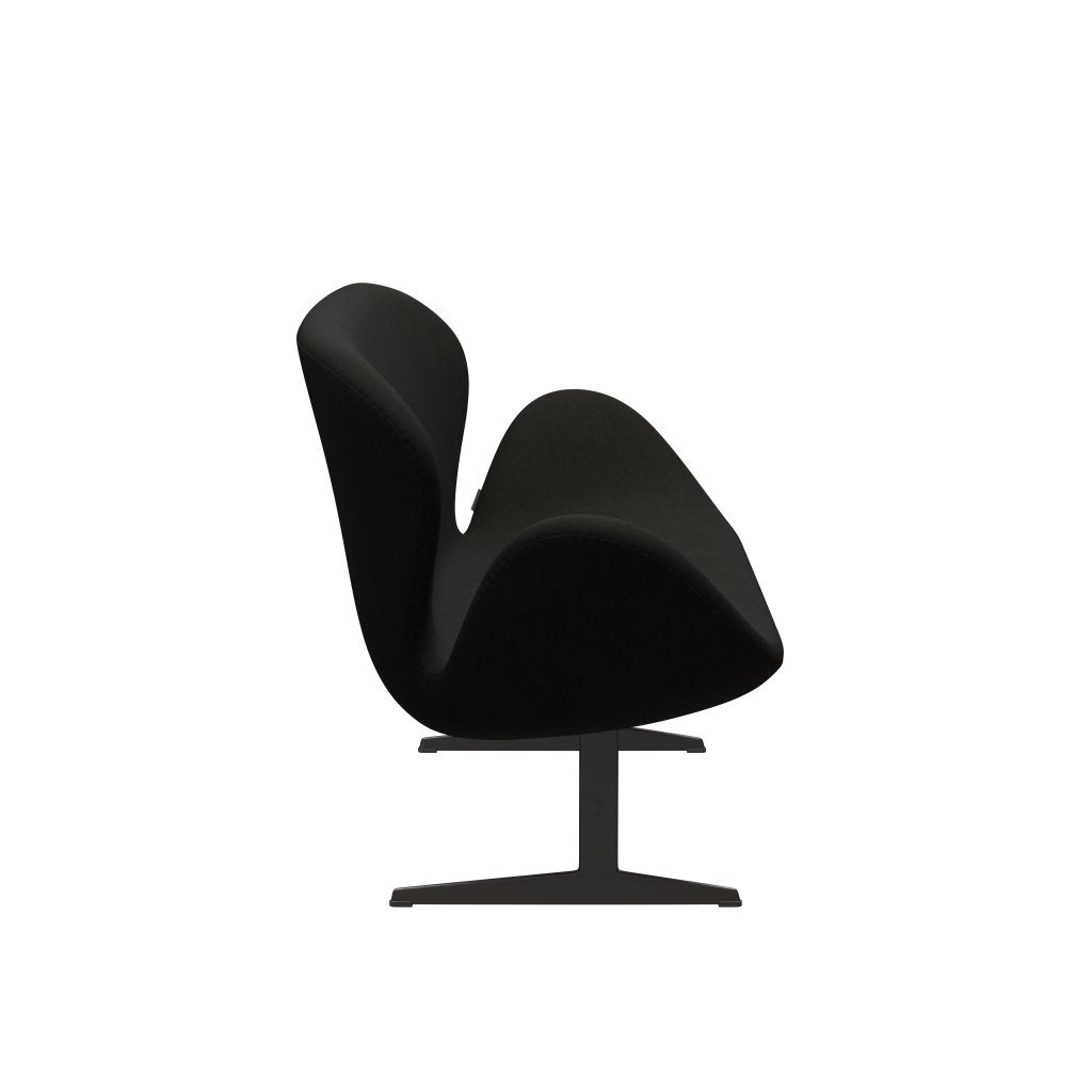 Fritz Hansen Canapé de cygne 2 places, graphite chaud / confort noir (61013)