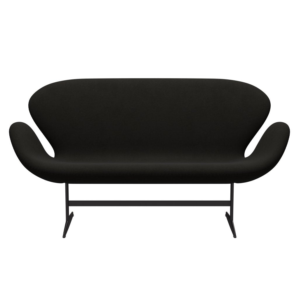 Fritz Hansen Canapé de cygne 2 places, graphite chaud / confort noir (61013)