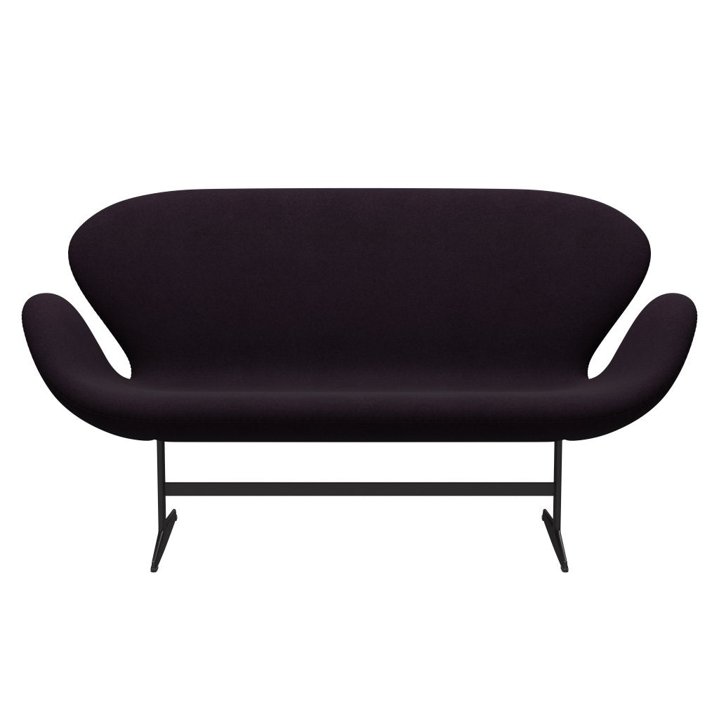 Fritz Hansen Swan Sofa 2 seters, varm grafitt/Divina Aubergine (376)