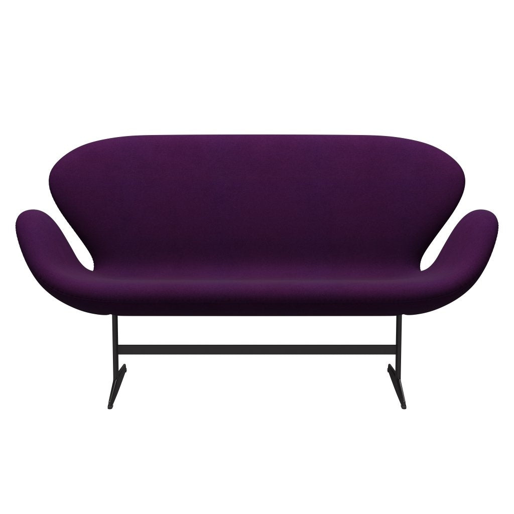 Fritz Hansen Swan Sofa 2 sæta, heitt grafít/divina fjólublátt (696)