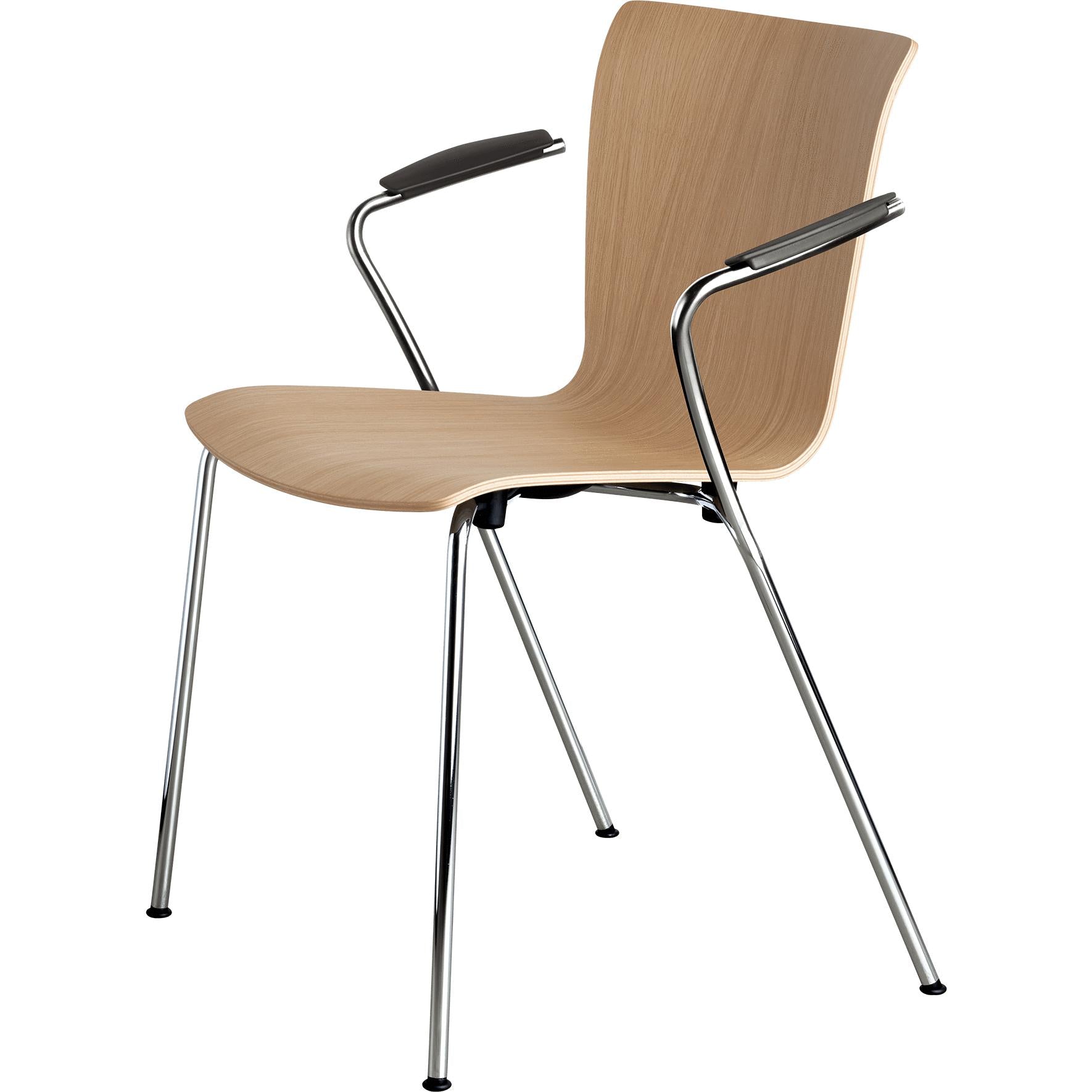 Fritz Hansen Vico Duo VM111 stol med armstöd kromben, ek