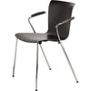 Fritz Hansen Vico Duo Vm111 Chair With Armrest Chrome Legs, Black Ash