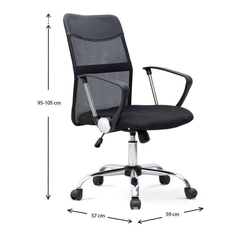 Office Chair Yanick Black 59x57x95/105 cm