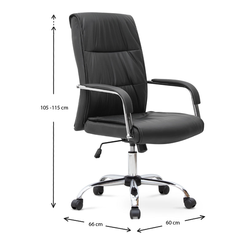 Office Chair SANDRA PU leather Black