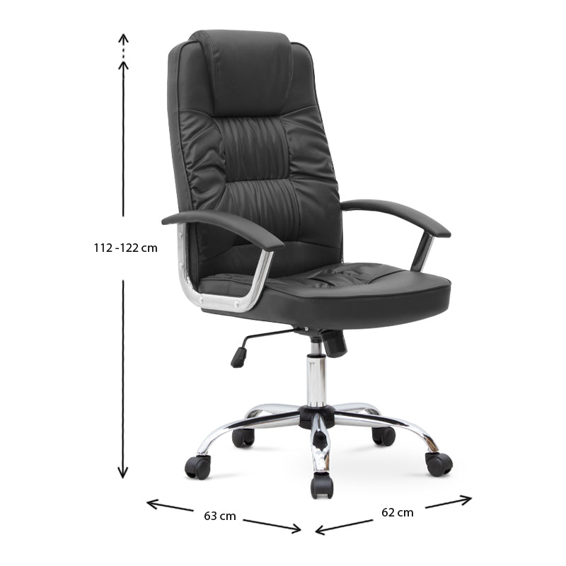 Office Chair ARLENE PU leather Black 62x63x112/122cm