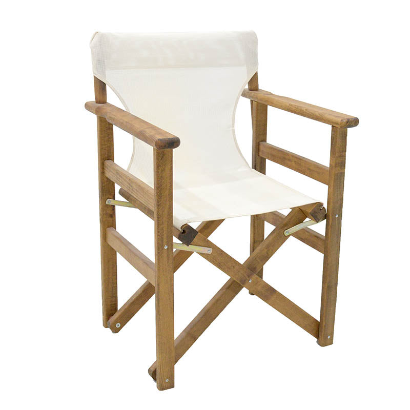 折叠式花园扶手椅空间胡桃木白色61x51x86cm套装2个。