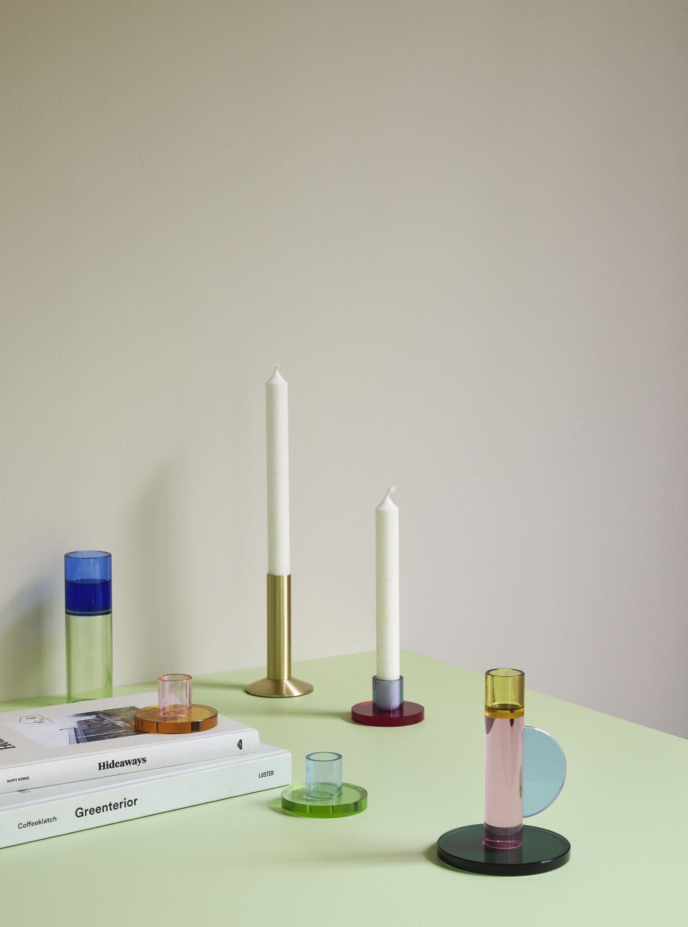 HübschAstra蜡烛支架小，蓝色/绿色