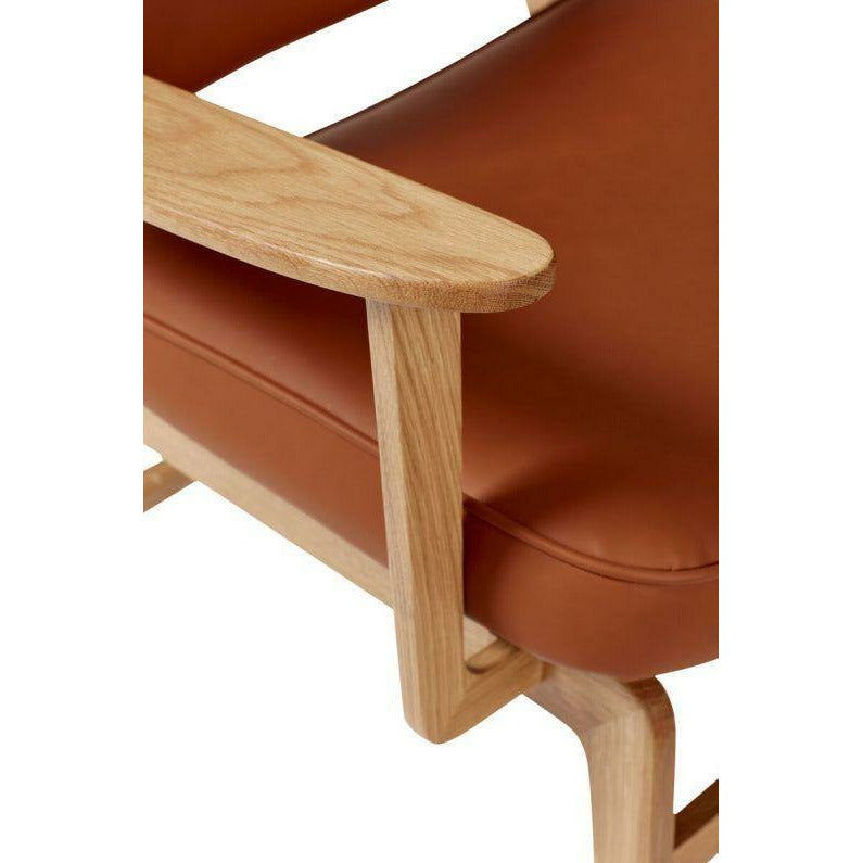 Hübsch Haze Lounge Chair Microfiber/Oak FSC Oeko Tex Natural/Brown