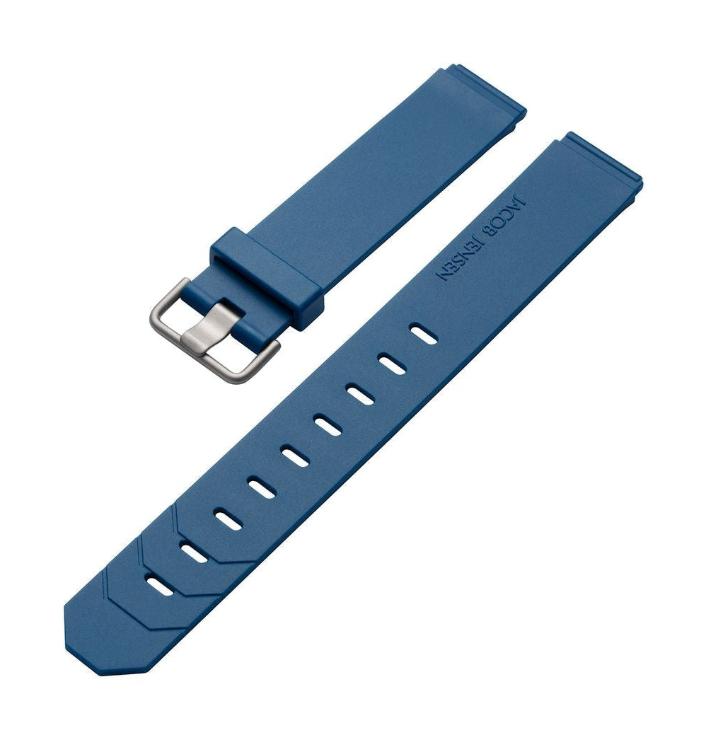 Jacob Jensen 600 rubberen band 17 mm titanium clasp mat (644.654), blauw