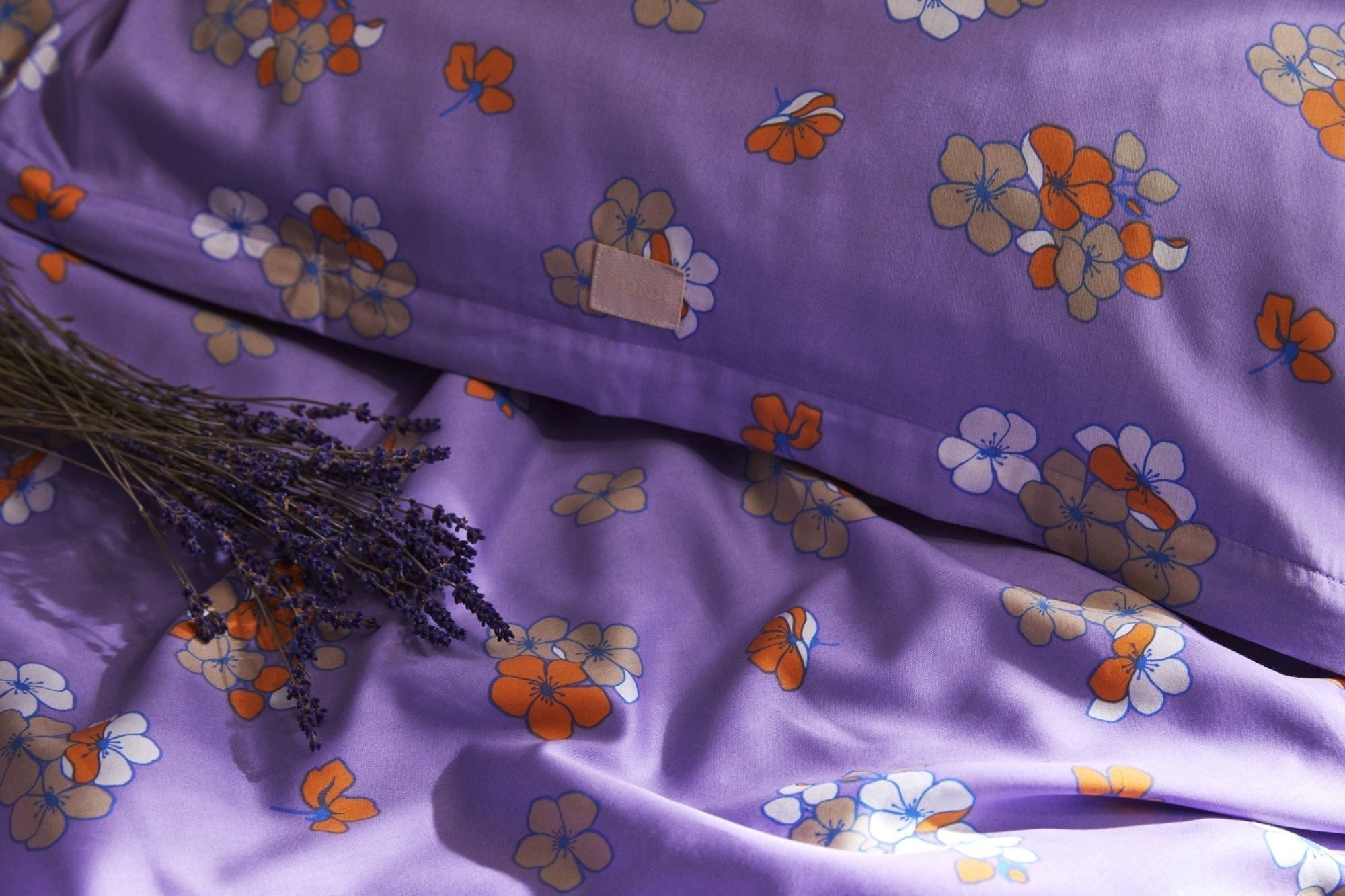 Juna Grand Grand愉快的床亚麻140x200厘米，紫色