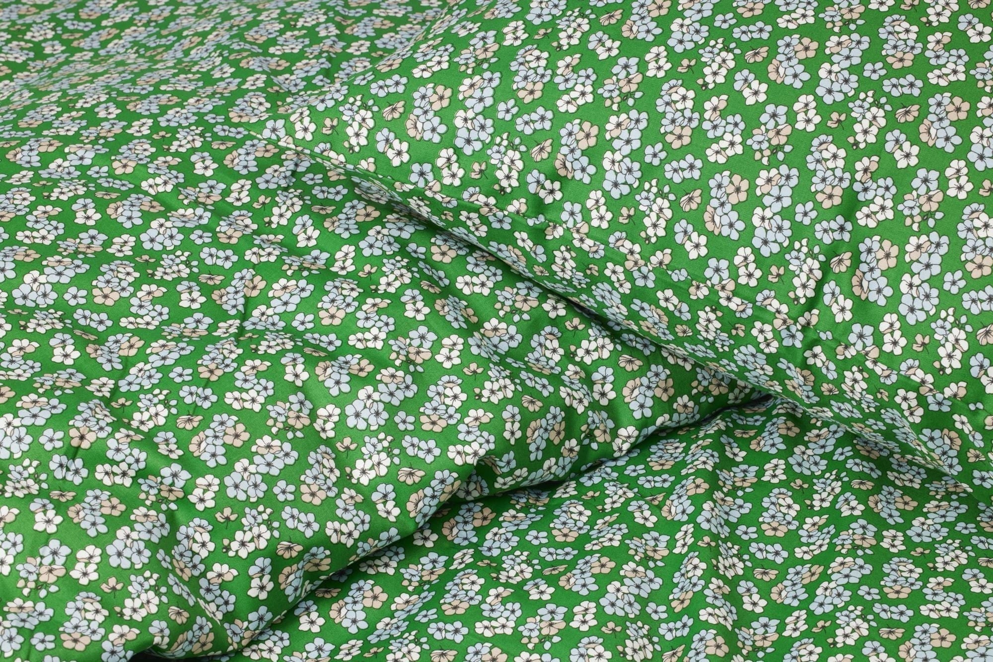 Juna愉快的床亚麻140x220厘米，绿色
