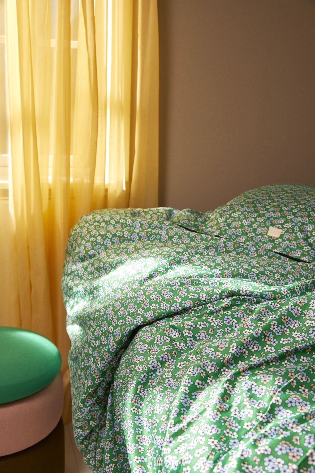 JUNA Behageligt sengelinned 140x220 cm, grøn