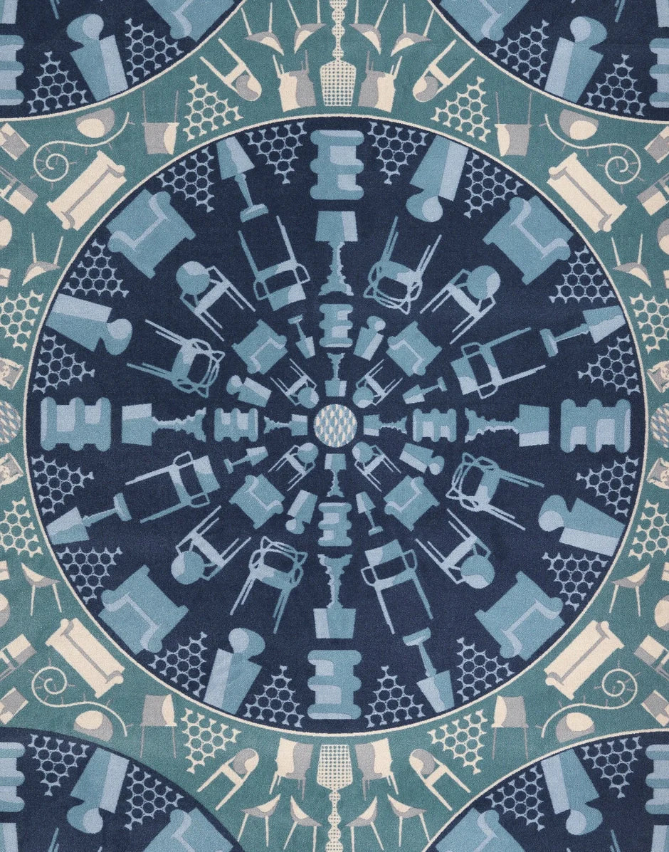 Kartell tapijt rechthoekig, blauw/roze