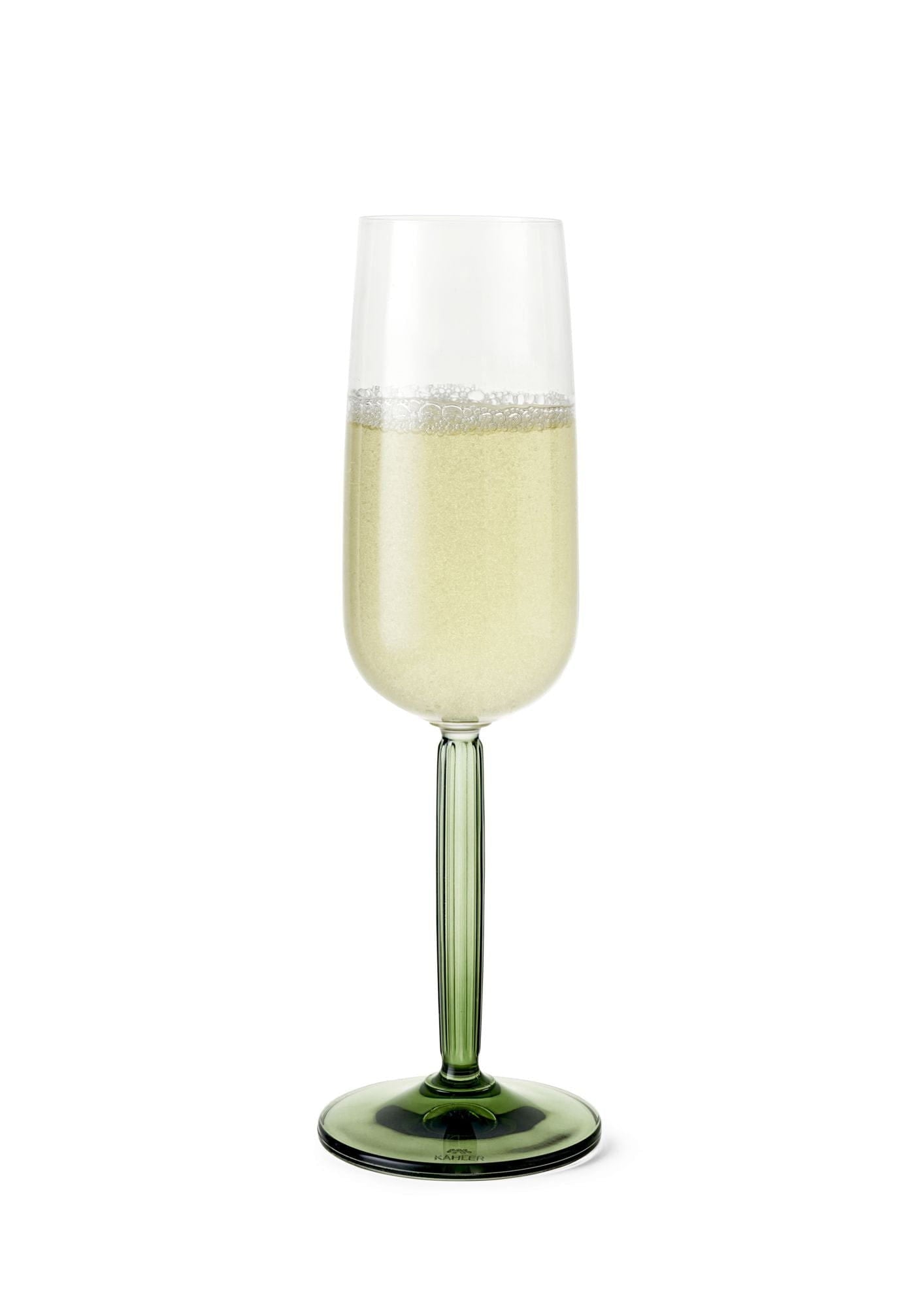 Kähler Ensemble de verre à champagne Hammershøi de 240 ml, vert