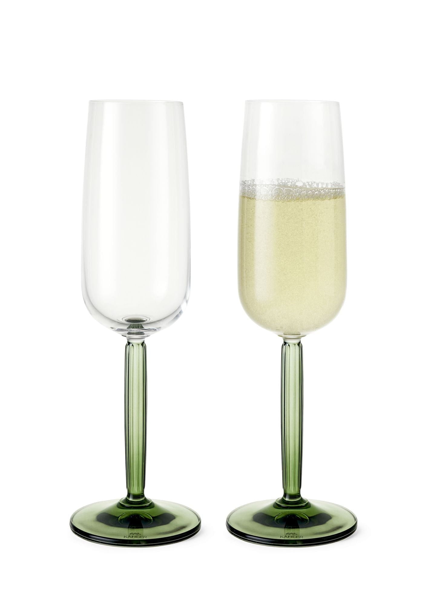 KählerHammershøi香槟玻璃套装240毫升，绿色