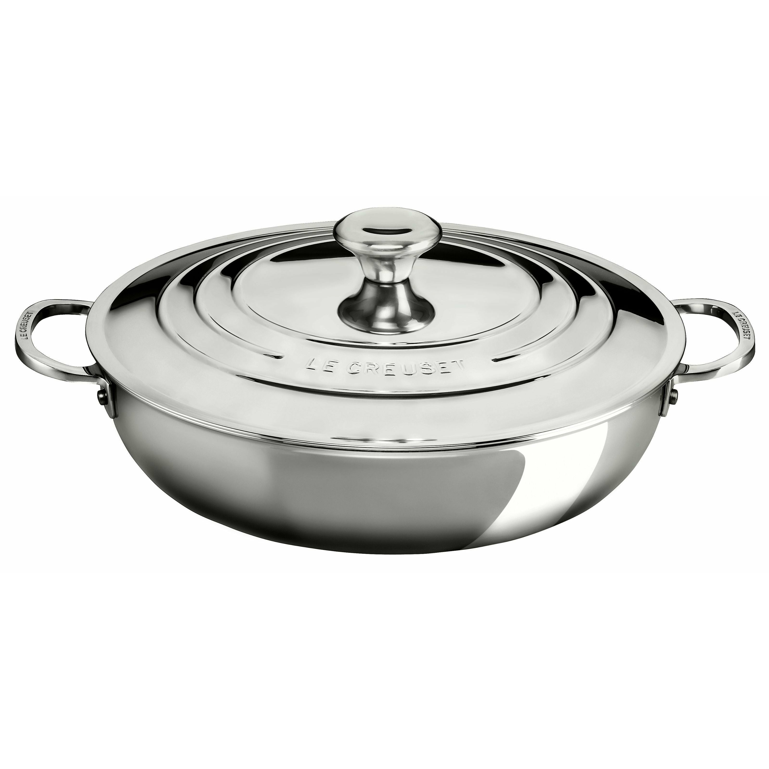 Le creuset signatur rustfritt stål grunt gryterett 4,8 l med lokk