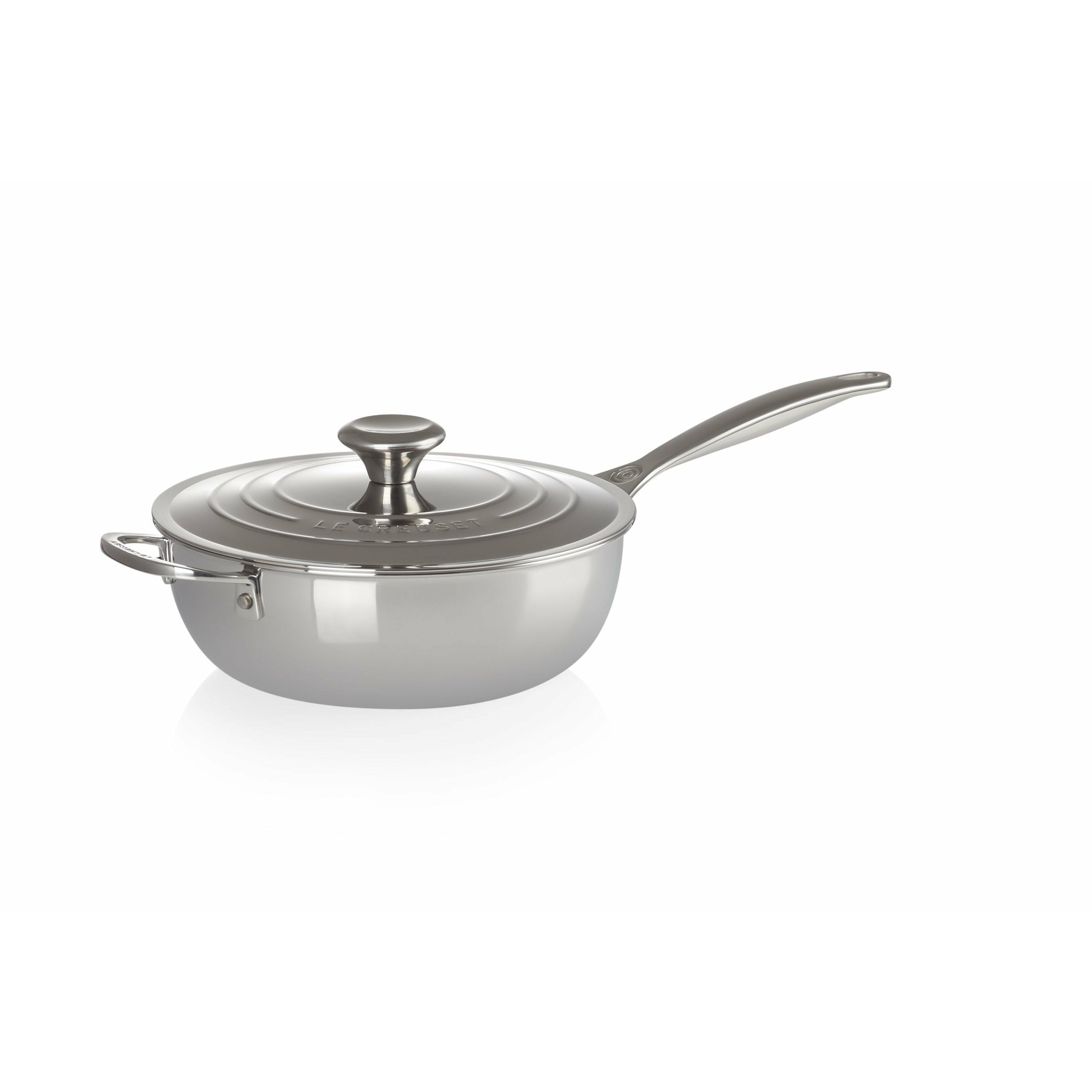 Le Creuset Signature en acier inoxydable Pan de chef non bâton 3,3 L avec couvercle et poignée d'assistance