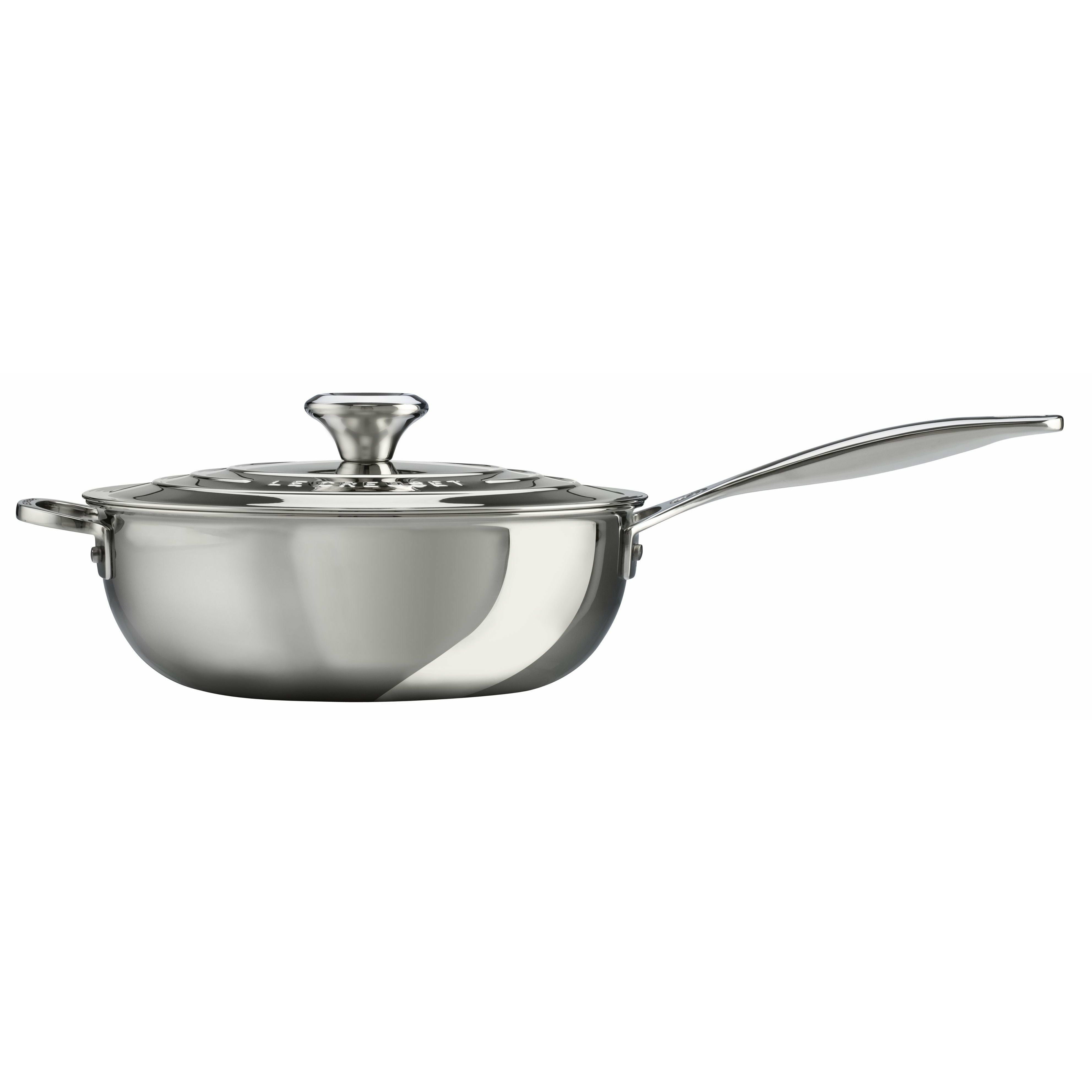 Le Creuset Kenmerkende roestvrij staal non stick chef's pan 3,3 l met deksel en helperhandgreep