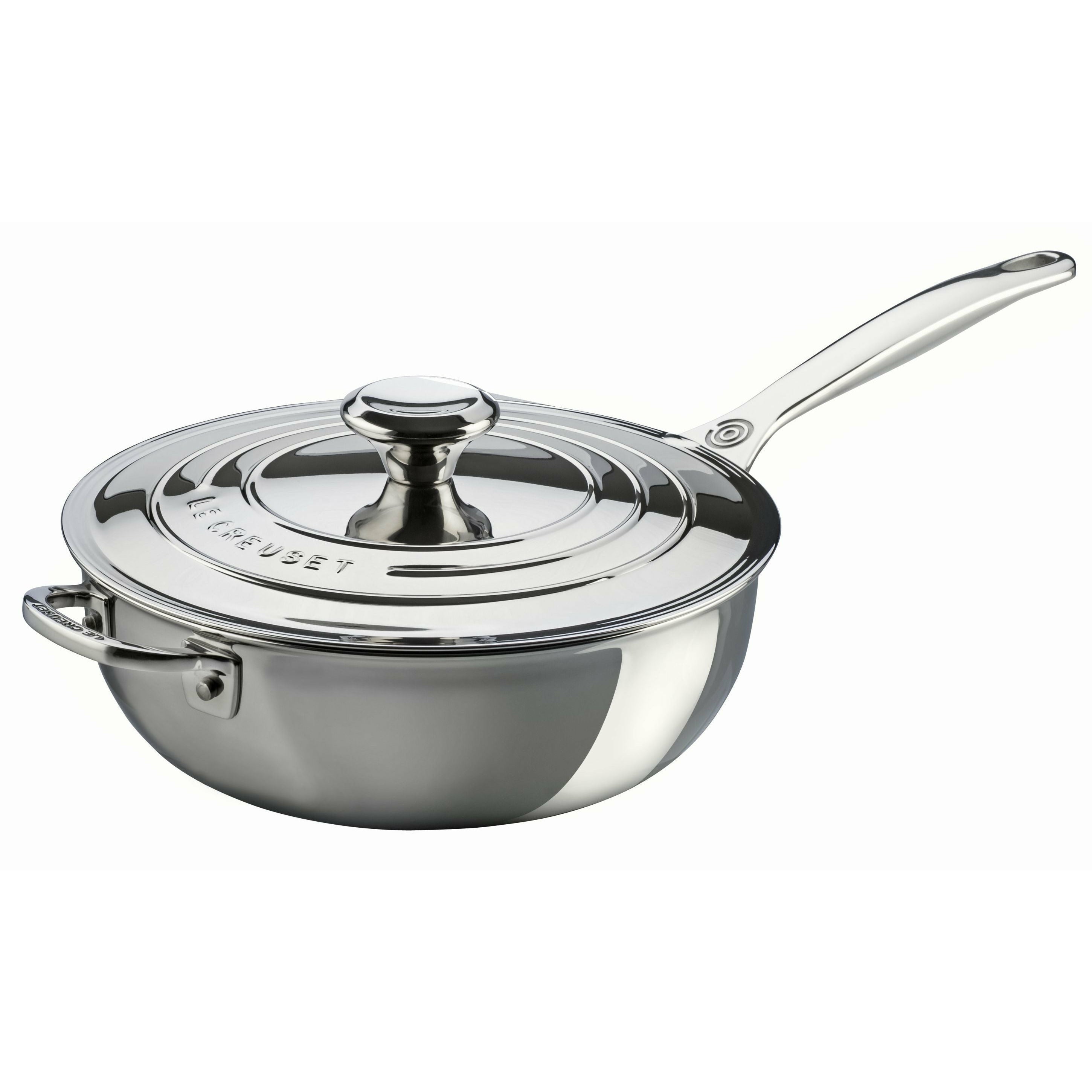 Le Creuset Kenmerkende roestvrij staal non stick chef's pan 3,3 l met deksel en helperhandgreep