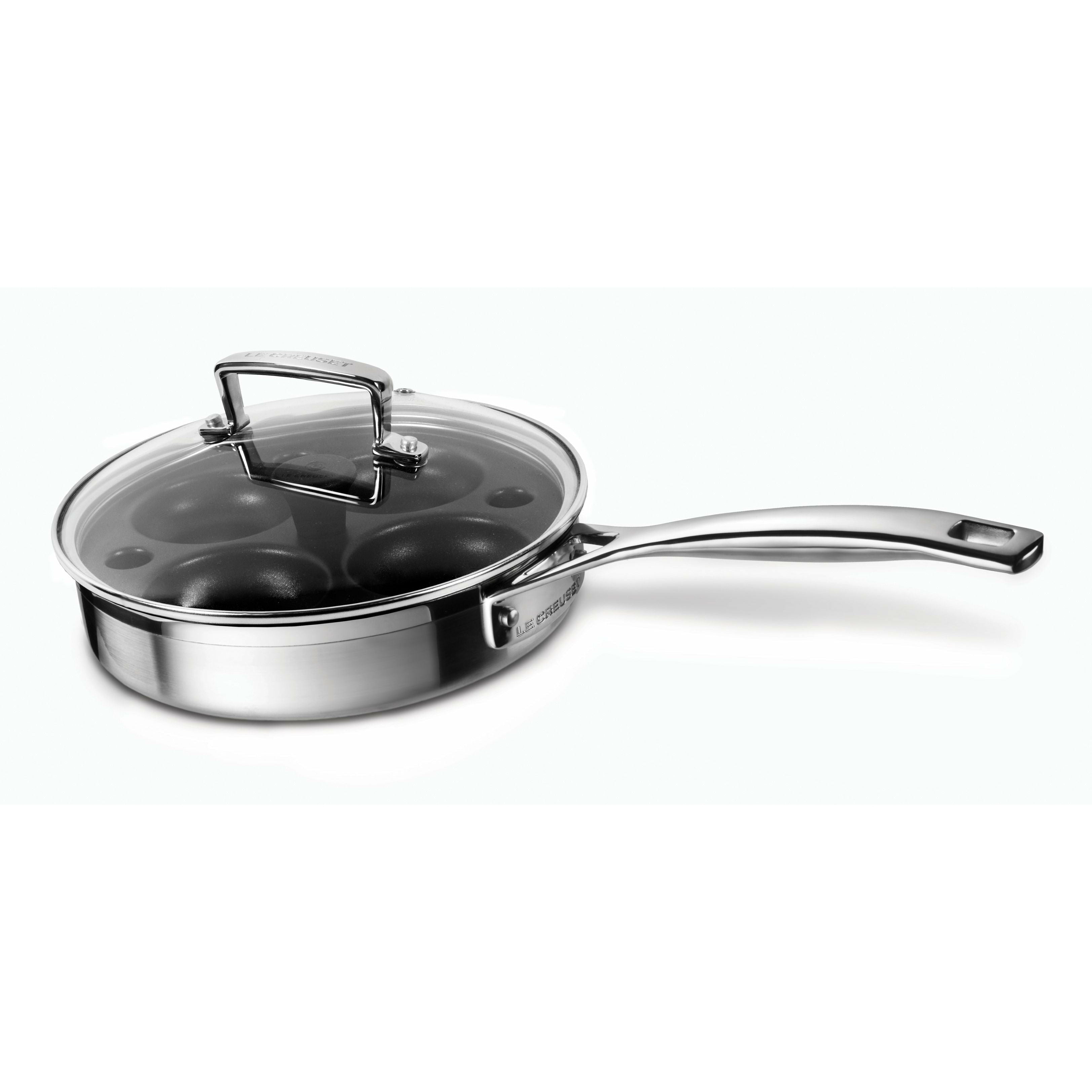 Le Creuset 3 PlySautéPan与偷猎插件，20厘米