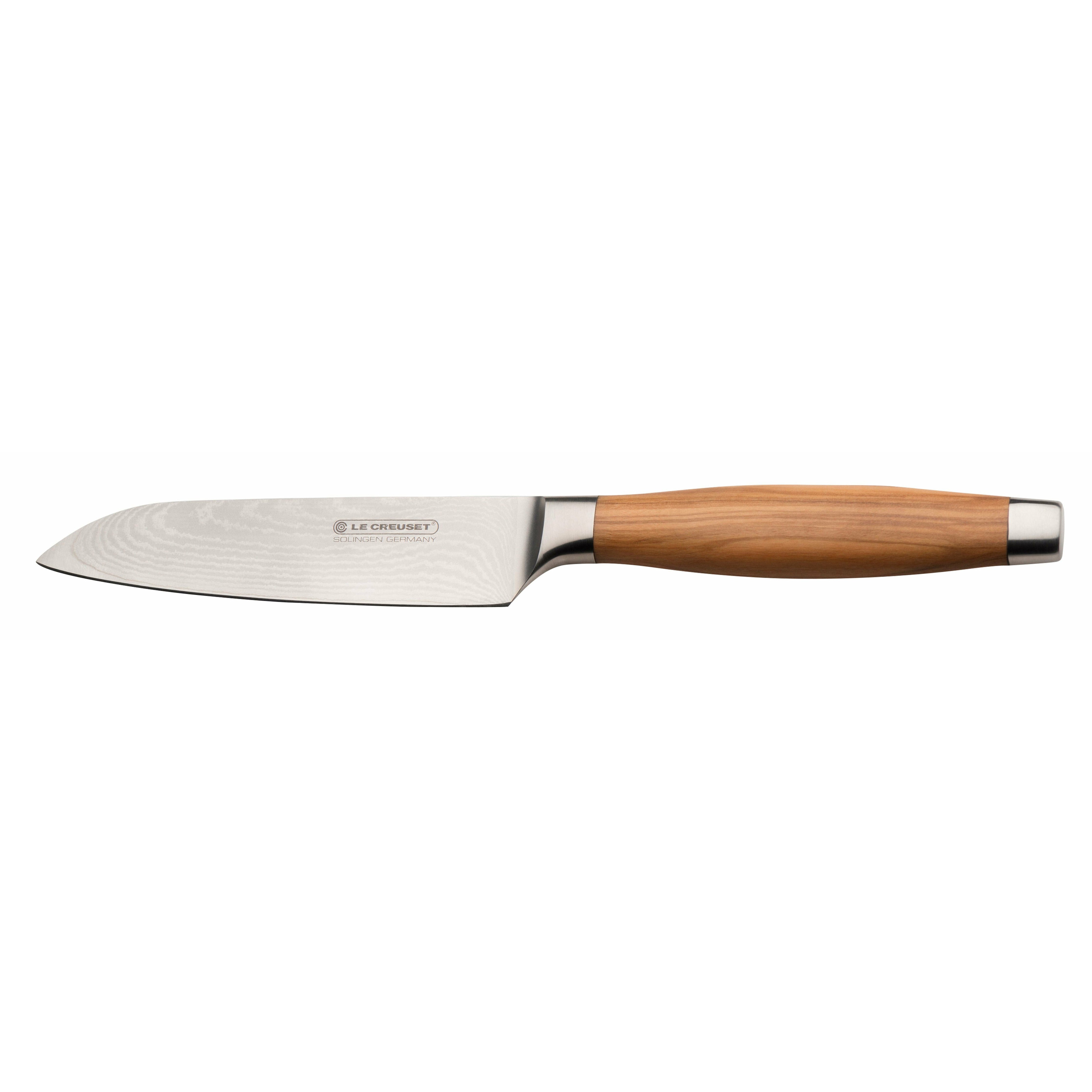 Le Creuset Santoku Knife Olive Treen Handle, 13 cm