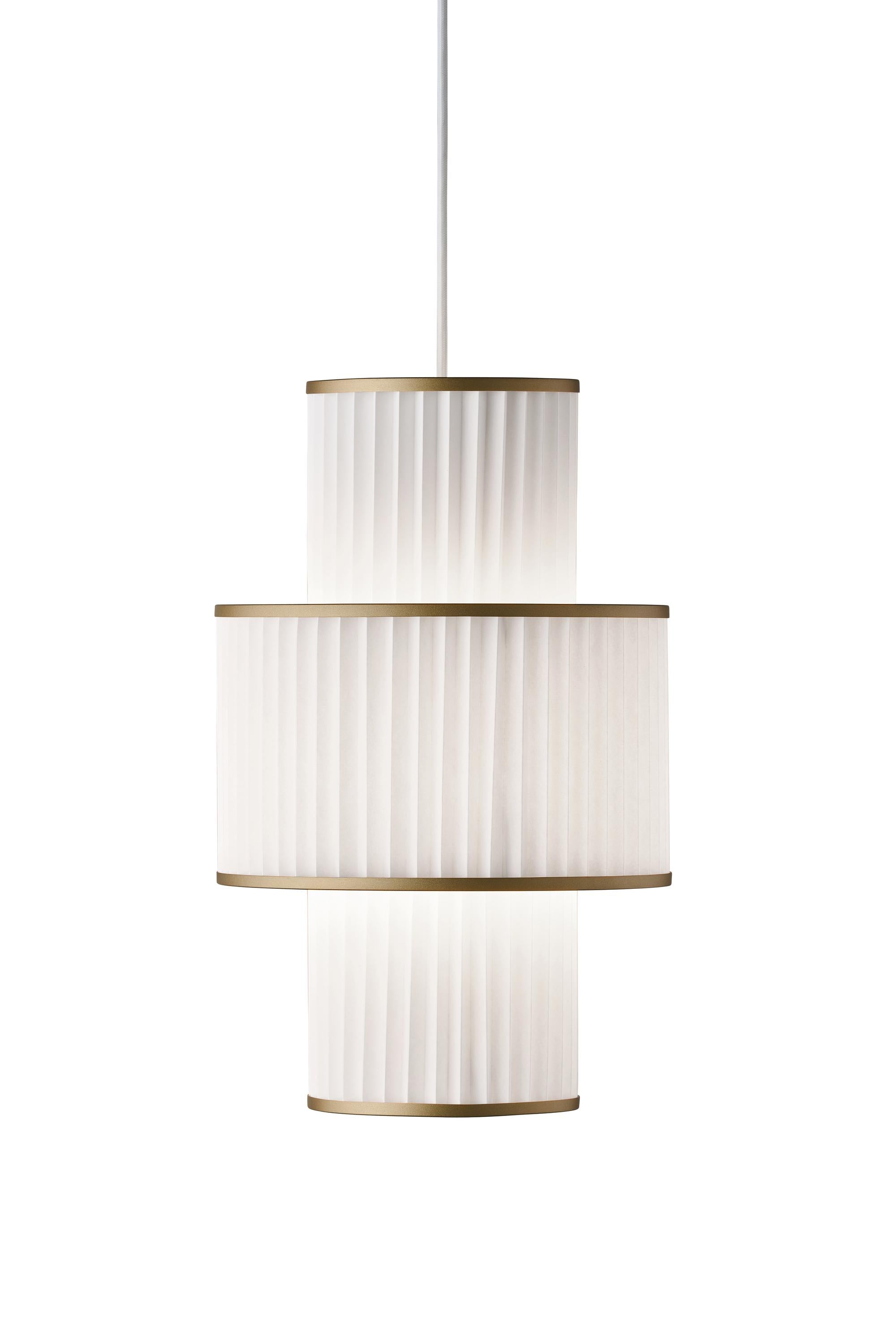 Le Klint PLIVELLO Lampe à suspension dorée / blanc avec 3 nuances (S M S)