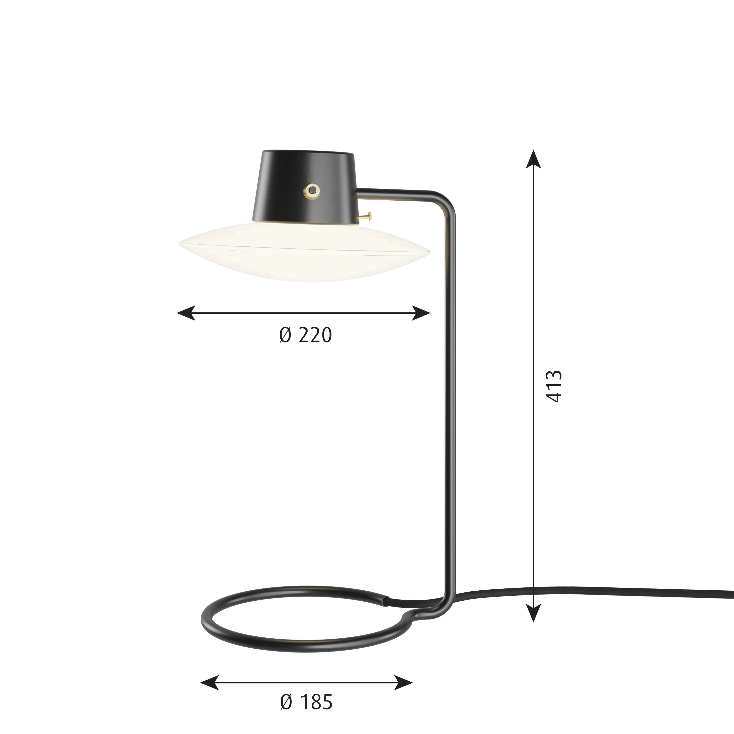 Louis Poulsen Aj oxford tafellamp opaalglas Ø 41 cm