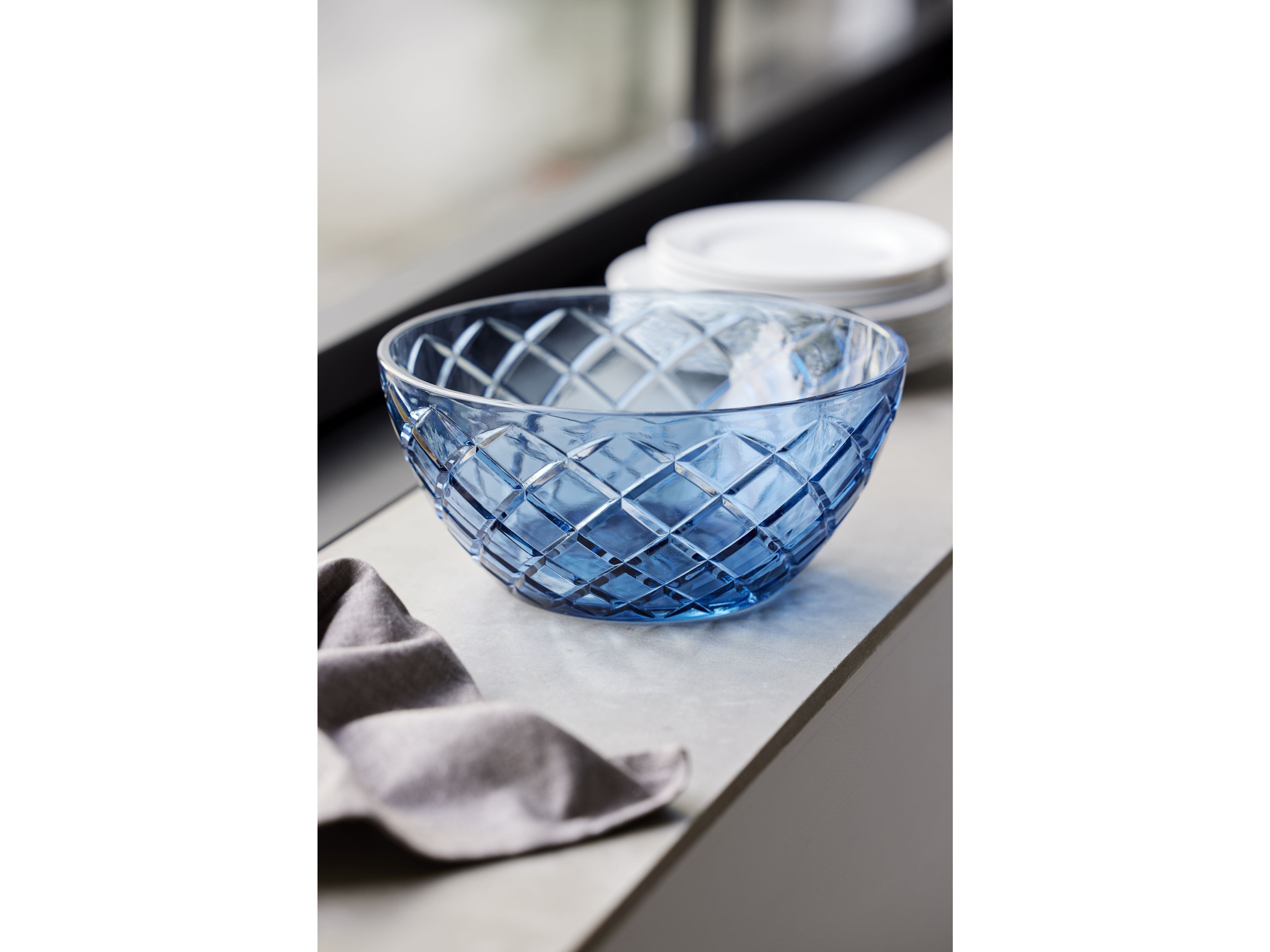 Lyngby Glas Sorrento Salad Bowl, blå