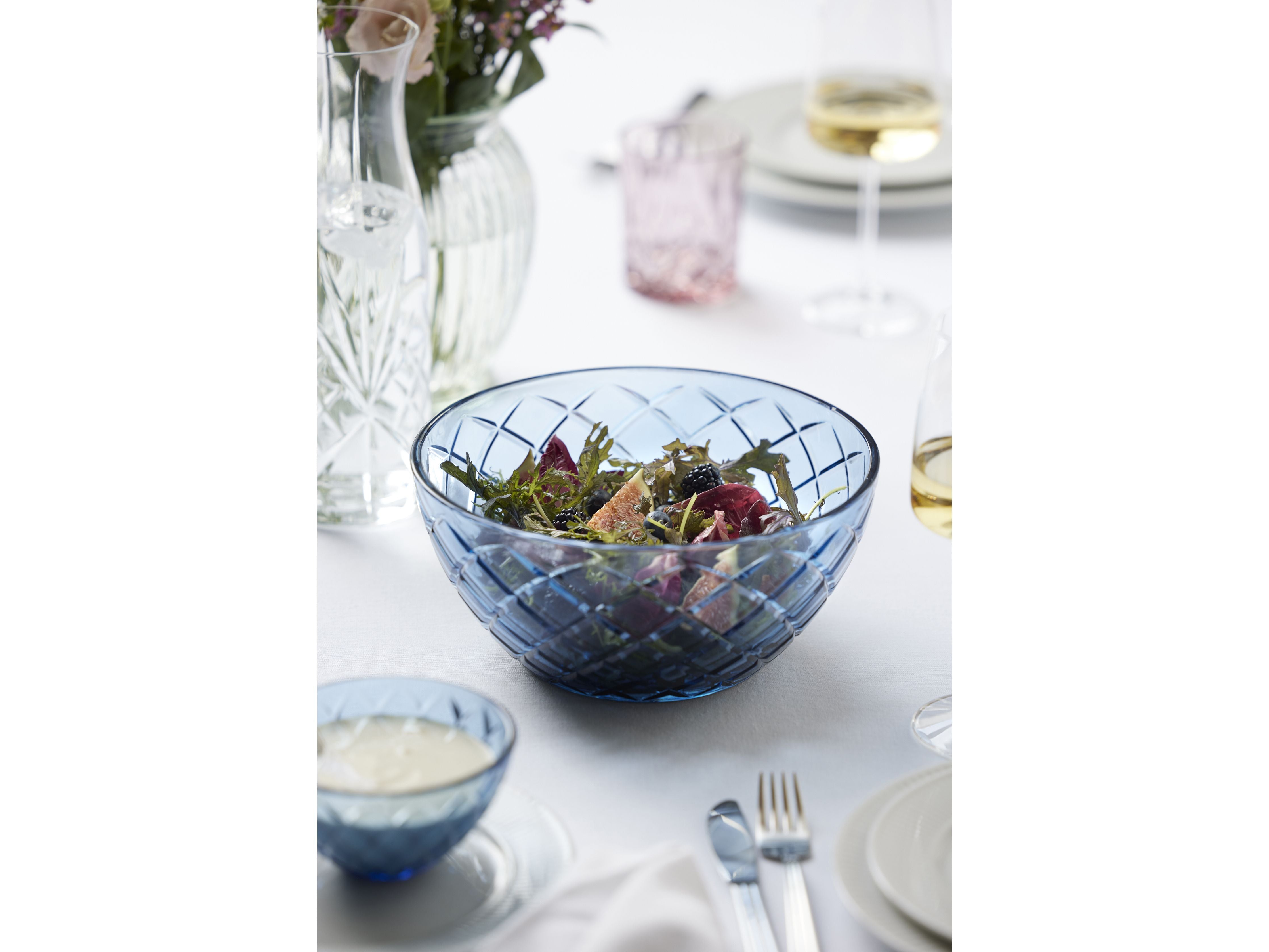 Lyngby Glas Sorrento salladskål, blå