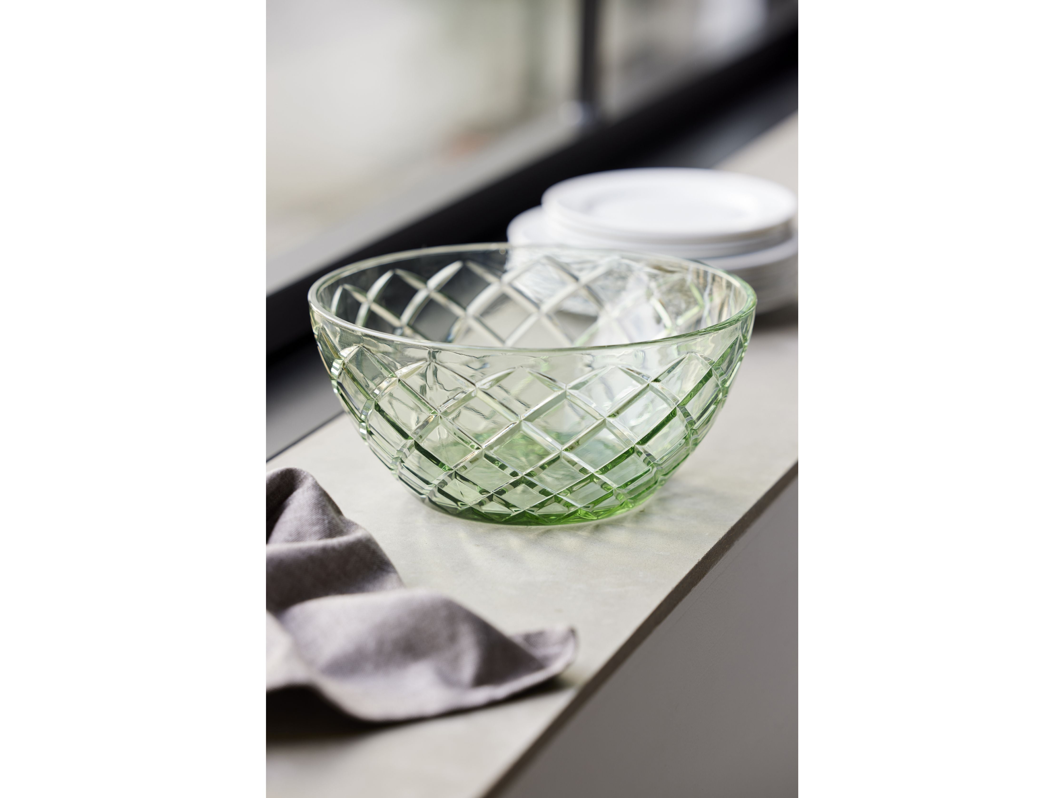 Lyngby Glas Sorrento沙拉碗，绿色