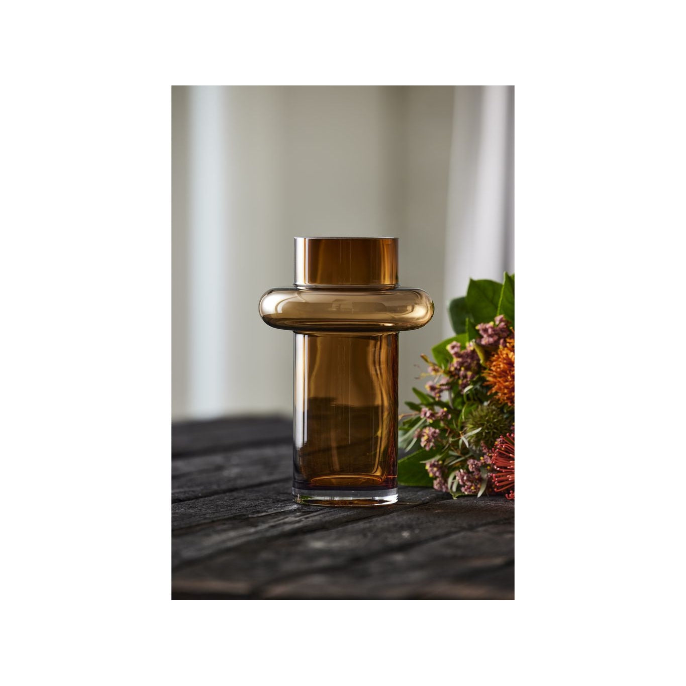 Lyngby Glas Tube花瓶H：25厘米，琥珀色