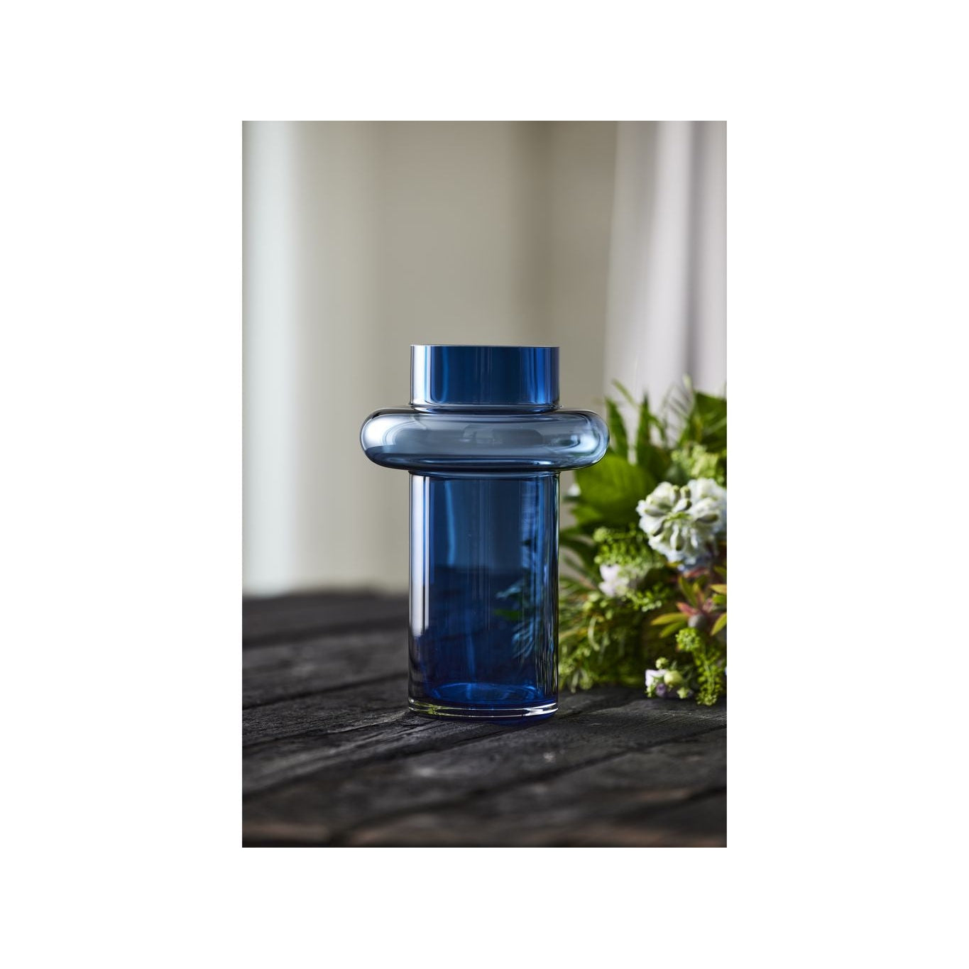 Lyngby Glas Tube Vase H: 25 cm, blu scuro