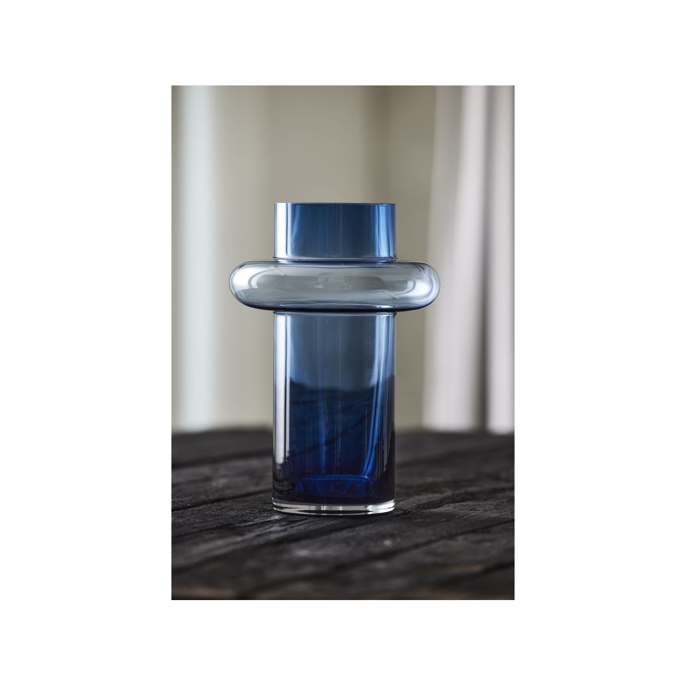 Lyngby Glas Tube花瓶H：30厘米，深蓝色