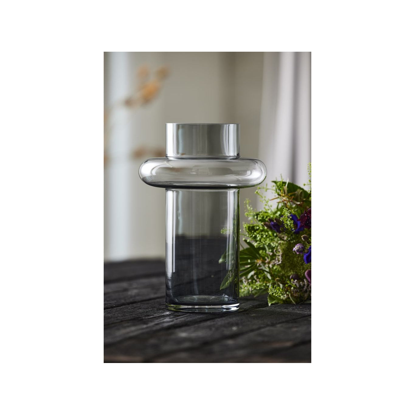 Lyngby Glas Tube Vase H: 30 Cm, Smoke