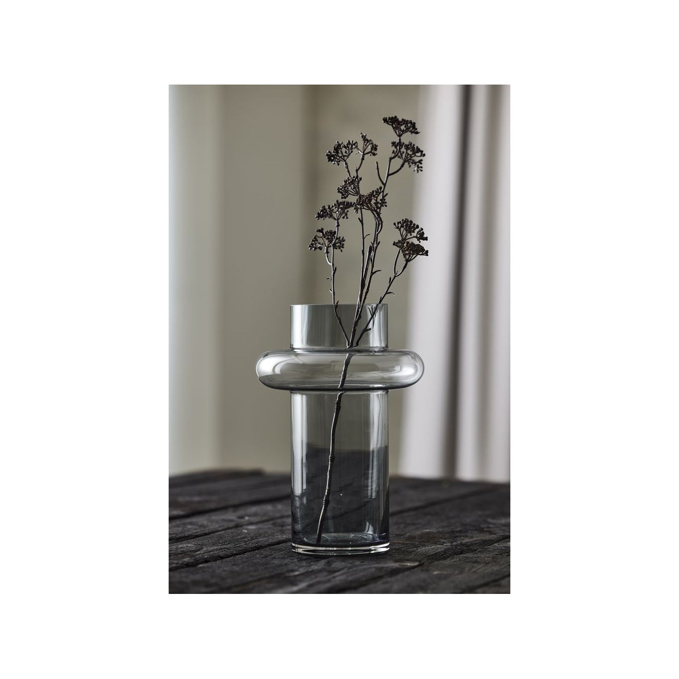 Lyngby Glas Tube花瓶H：30厘米，烟雾