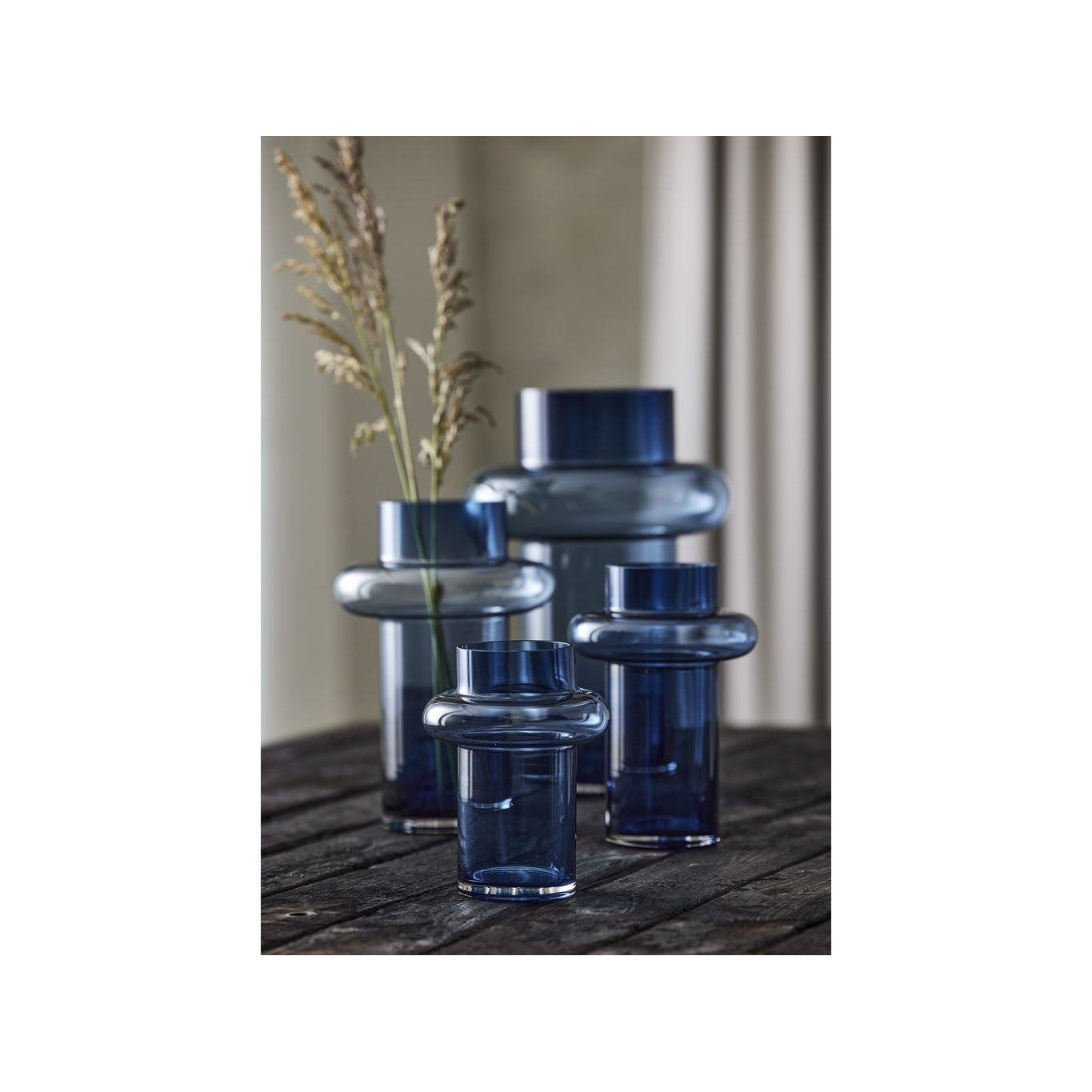Lyngby Glas Tube Vase H: 40 cm, mörkblå