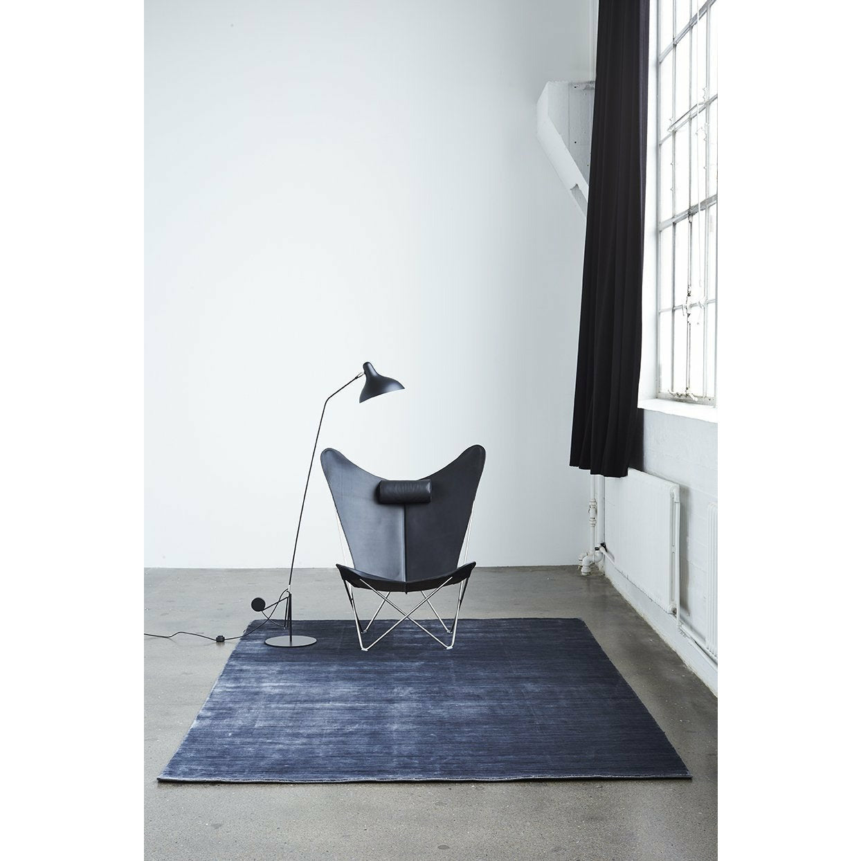 Massimo Bamboo Rug Acciaio Black, 140x200 cm