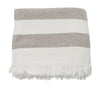 Meraki Barbarum håndklæde 100x180 cm, hvide og brune striber