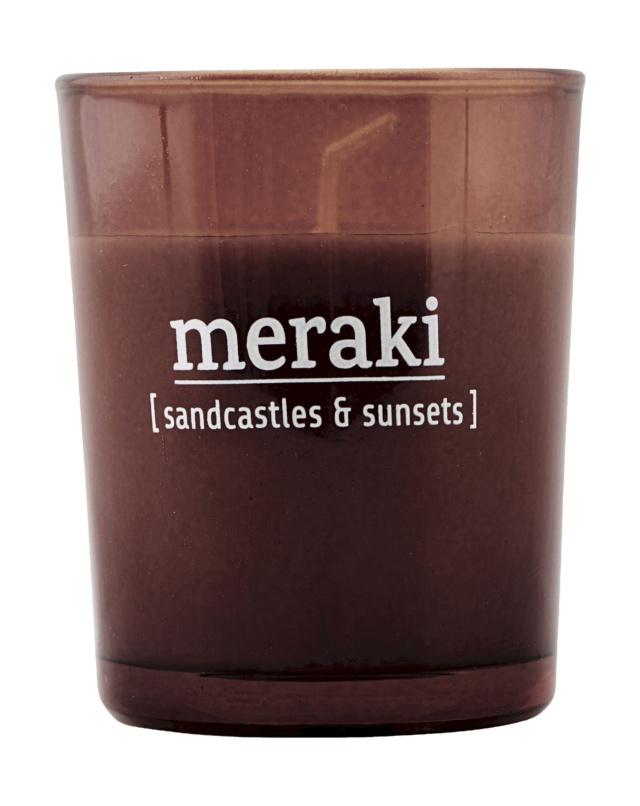 Vela perfumada de Meraki H6.7 cm, castillos de arena y puestas de sol
