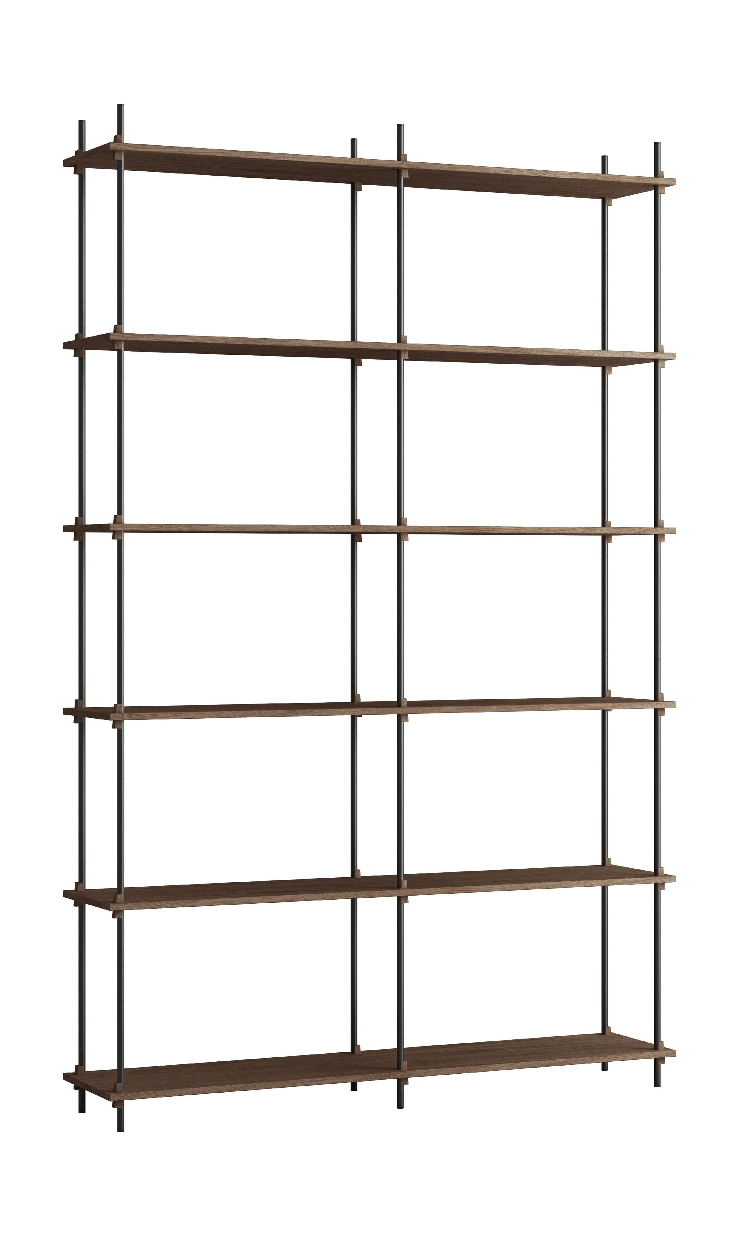 Moebe Shelving System S.255.2.B, Smoked Oak/Black