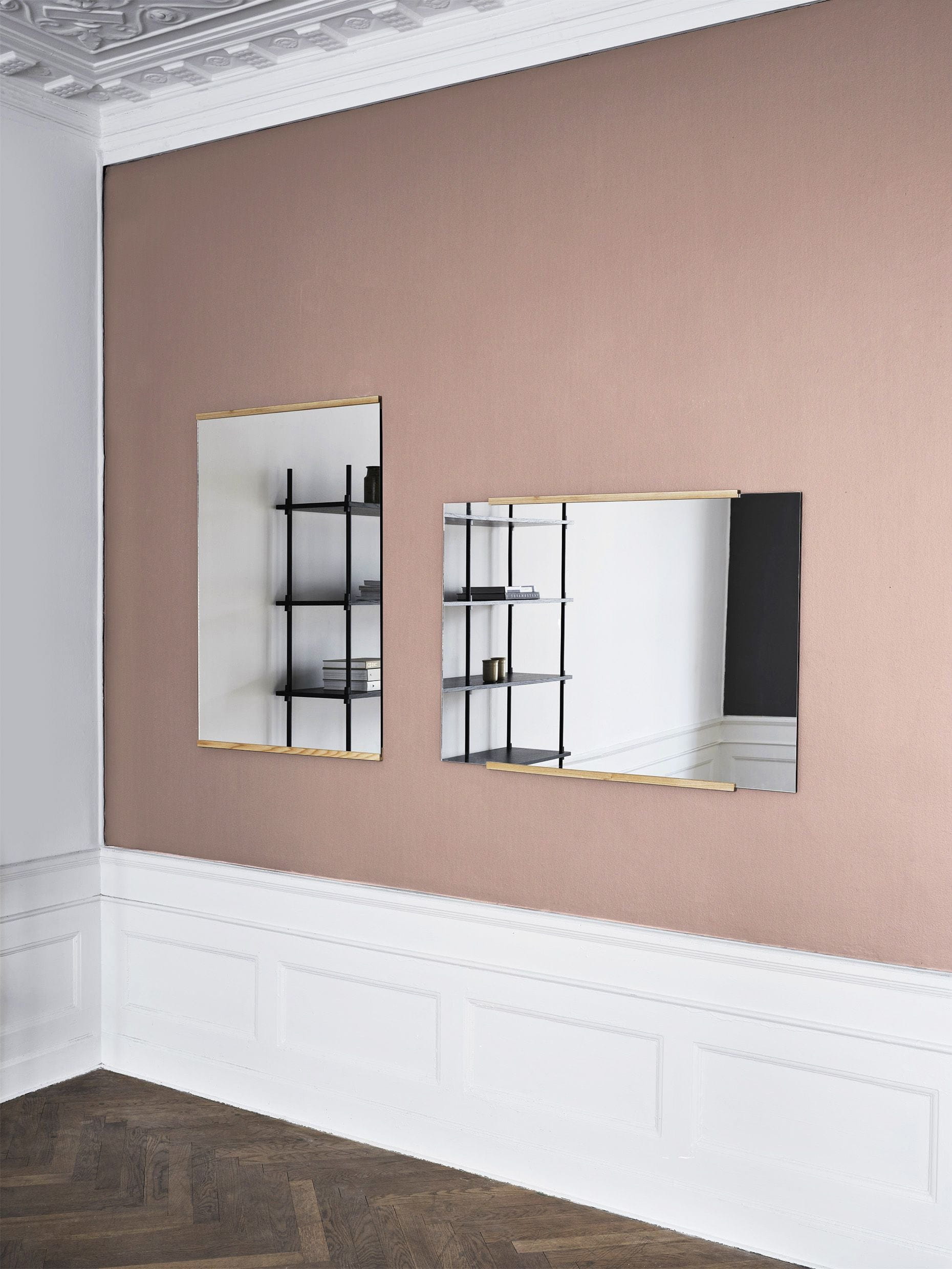 Espejo de pared rectangular de Moebe 101,8x70 cm, roble