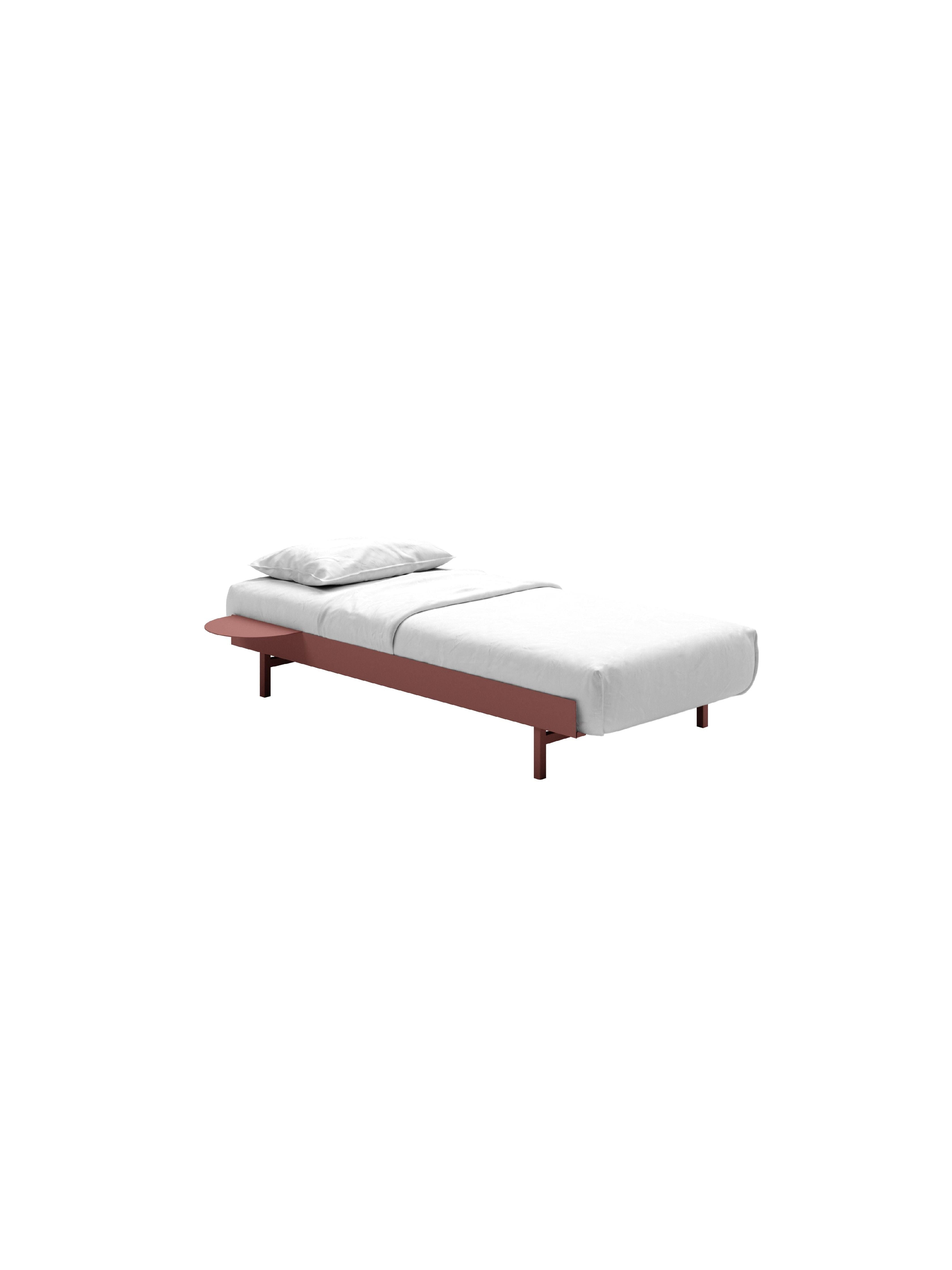 Cama moebe con 1 mesa de noche de 90 cm, rosa polvorienta