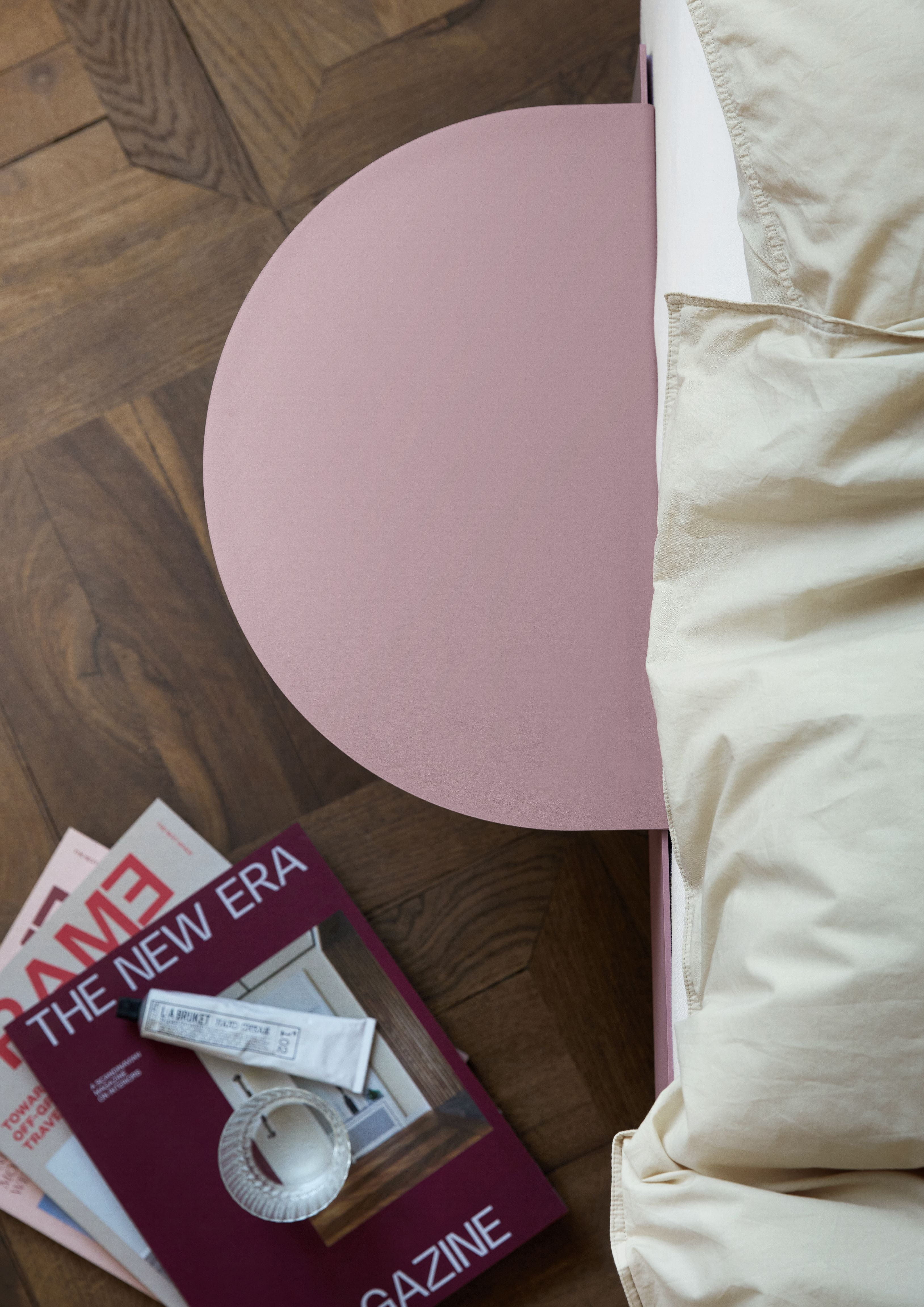 Letto moebe con 1 comodino 90 cm, rosa polverosa