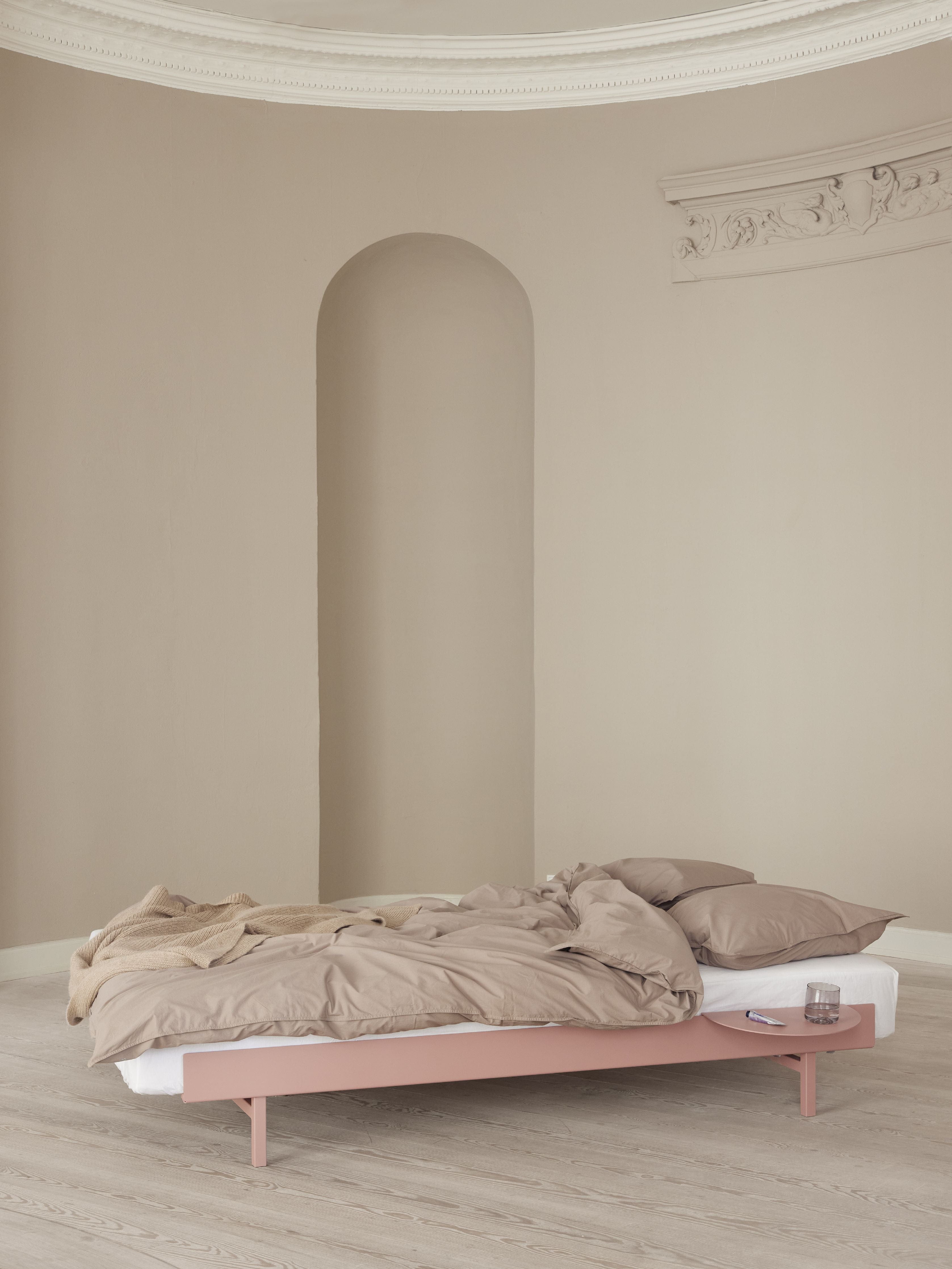 Letto moebe con 2 comodini 90 cm, polverosa rosa