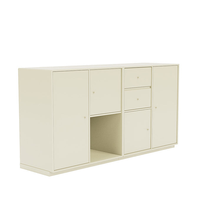 Sideboard della coppia del Montana con plinto da 3 cm, Bianco alla vaniglia