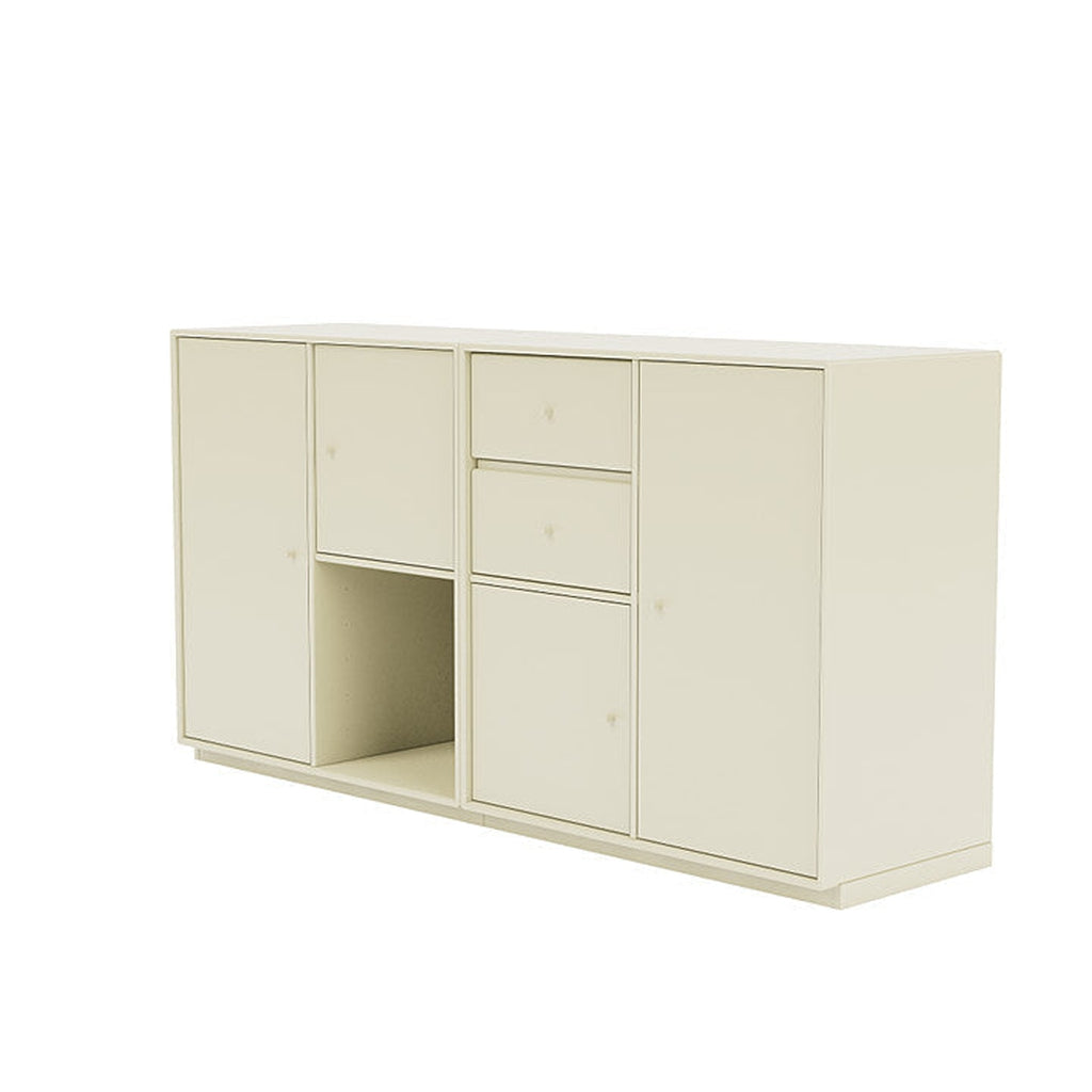 Sideboard della coppia del Montana con plinto da 3 cm, Bianco alla vaniglia