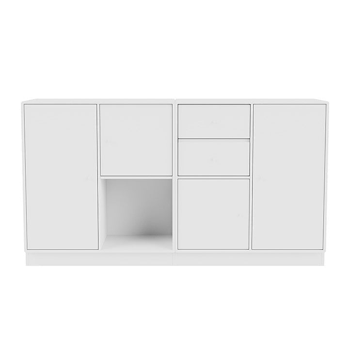 Sideboard della coppia del Montana con plinto da 7 cm, nuovo bianco