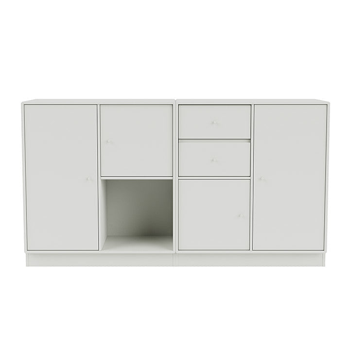 Sideboard della coppia del Montana con plinto da 7 cm, bianco nordico