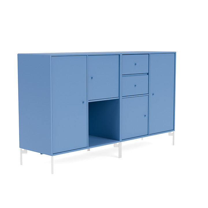 Montana Couple Sideboard With Legs, Azure Blue/Snow White